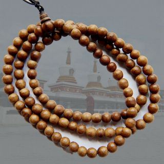 Vietnam 4mm White Agarwood Aloewood Mala Meditation Prayer Beads Necklaces 1191