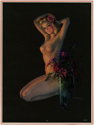 Vintage Jules Erbit 1930s Art Deco Nude Ethereal Eve Lovely Pin - Up Print Fine