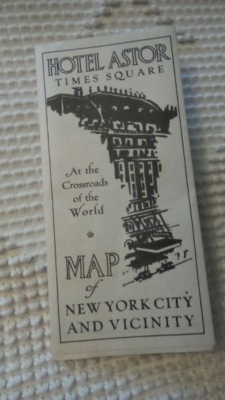 1930 Hotel Astor Times Square Brochure & Map Of York City $3.  00 Rooms