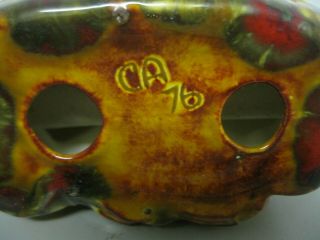 Vintage Ceramic Merry Mushroom Napkin Holder Earth Tones Colors Signed CA 76 6