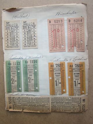 17 Early Tram & Bus Tickets 1929 - Belfast - Southampton Palace - Winchester