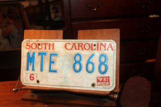 1987 South Carolina License Plate Mte 868