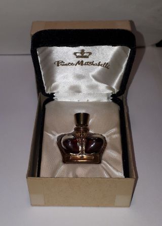 Vintage Prince Matchabelli Stradivari Mini Perfume Bottle In Case With Outer Box
