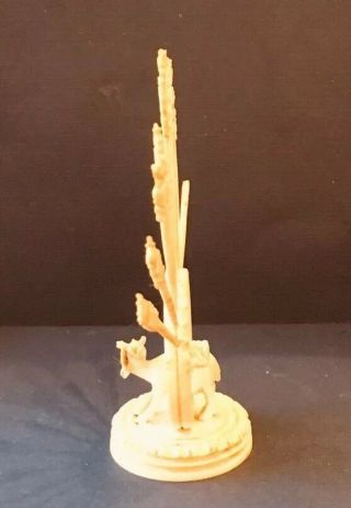 Vintage Carved Toothpick Tooth Pick & Holder Set Camel Egypt Wood Bone? Estate 3