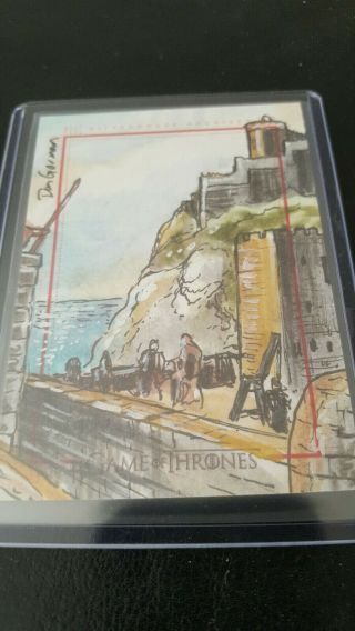 Game Of Thrones Season 3 Sketchafex 1/1 Sketch Card Drawn By Dan Gorman
