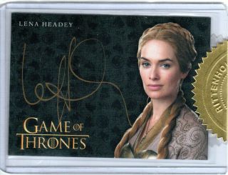 Game Of Thrones Season 3 Lena Headey Cersei Lannister Gold Autograph 3 Case Inv