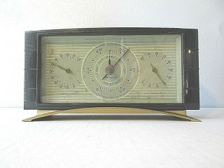 Vintage Mcm Airguide Mid Century Table Top Barometer Temperature Humidity