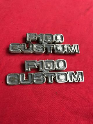 Ford F - 100 Custom Truck Fender Emblems (505) One Pin Missing
