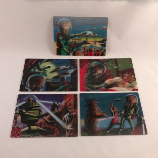Mars Attacks Heritage Topps 2012 Complete " 3 - Dimension " Chase Card Set (5)