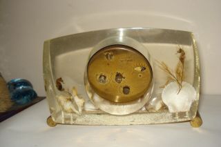 vintage resin mantel clock seahorses and shells 3