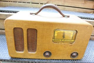Vintage Rare H - 4bd General Electric Tube Radio With Handle Portable