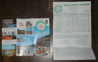 C1980 Advertising Brochure Tiki Resort Motels Myrtle Beach South Carolina