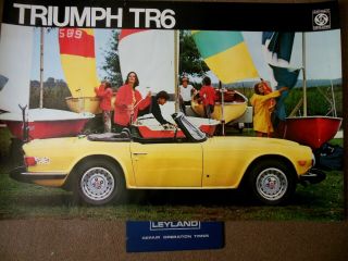 British Leyland 1974 Triumph TR6 Factory Dealer Poster 35 