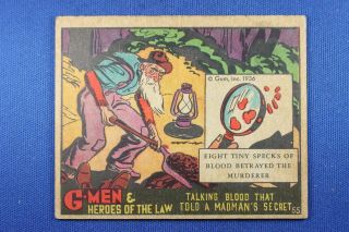 1936 Gum G - Men & Heroes Of The Law - 55 Talking Blood That Told.  Vg
