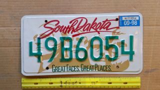 License Plate,  South Dakota,  Great Faces,  Great Places,  Graphics,  49 B 6054