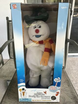 2002 Gemmy Spinning Snowflake Frosty The Snowman Animated Figure
