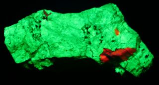 Green willemite,  calcite fluorescent minerals,  Franklin NJ 7