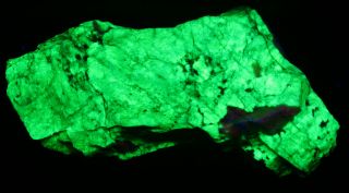 Green willemite,  calcite fluorescent minerals,  Franklin NJ 8