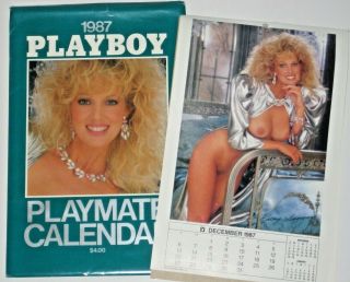 Vintage Old Playboy Wall Calendar - 1987 With Sleeve