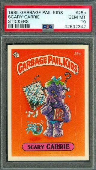1985 Topps Garbage Pail Kids 25b Scary Carrie (matte) Psa 10 (gem -)