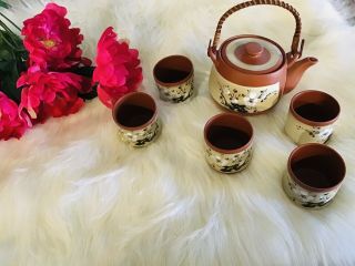 Japanese Blossom Ceramic Tea Pot Set