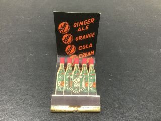 Feature Matchbook Wilson’s Ginger Ale Orange Cola Cream Soda Squirrel Logo.