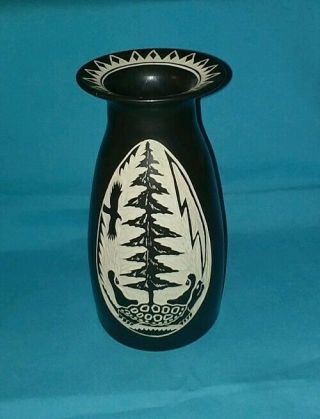 Steve Smith Six Nations Talking Earth Pottery Vase 1983 Mohawk Native Art