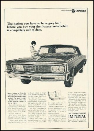 1966 Imperial Chrysler Vintage Advertisement Print Car Ad J507