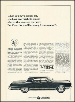 1966 Chrysler Imperial Vintage Advertisement Print Art Car Ad J507