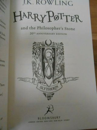 Harry Potter and the Philosopher ' s Stone – Slytherin Edition Bloomsbury HC 3