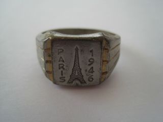 Paris 1946 Ring 9.  5 Size Alloy