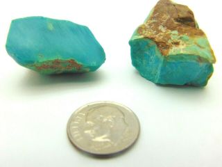 2 Sleeping Beauty Turquoise Specimens Nuggets Rough Cut Gorgeous Blue Dazzlecity