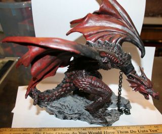 Resin Fantasy Dragon Big Red Chained Dragon Statue Wow Look Jsh