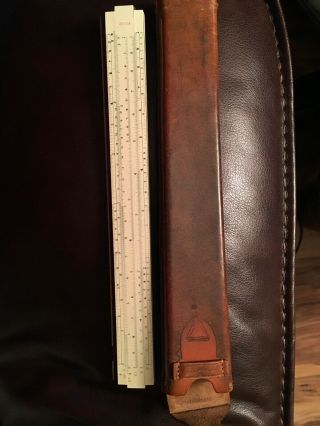 Vintage K&e Keuffel & Esser Co.  Ny Slide Rule Calculator 440554 Leather Case