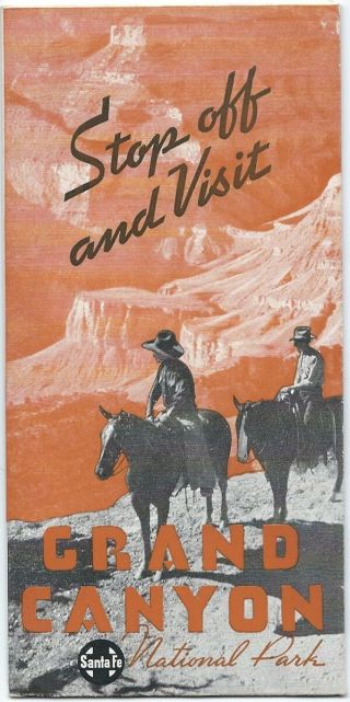Vintage Sante Fe National Park Grand Canyon Fold - Out Brochure