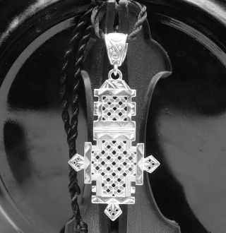 Ethiopian Orthodox Large Cross 925 Sterling Silver Pendant