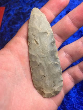Nw Kentucky 3 15/16” Hornstone Flint Oval Knife Blade Arrowhead Indian Artifact
