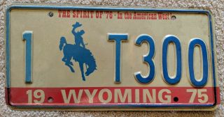 Wyoming License Plate 1975 1976 Bicentennial