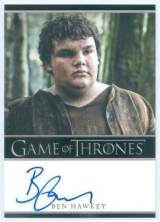 Ben Hawkey " Hot Pie Limited Autograph Card " Game Of Thrones Season 4