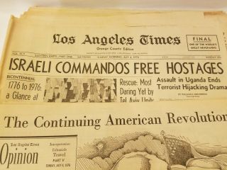 Los Angeles Times and Herald Examiner Bicentennial Newspapers July 4,  1976 3