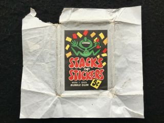 Stacks Of Stickers 5c Unrecorded Gum Wax Wrapper Issued By Topps - Test Issue