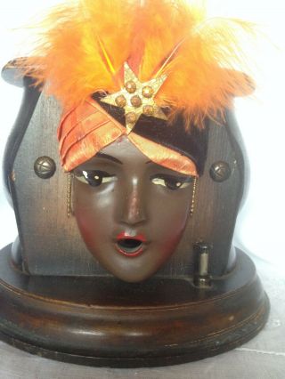 Kindel And Graham " Fatima " Gypsy Head Cigarette Dispenser C - 1929