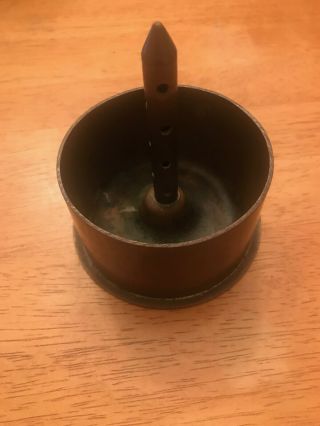 Vintage Heavy Military Trench Art Ashtray Made From Brass Shell