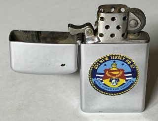 1968 Slim Zippo Lighter USS Jersey T&C South Vietnam - 2 sided 5
