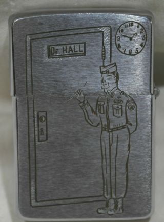 1963 Zippo Lighter Vietnam Military Trench Art Humor Dr.  Hall - Thanks Nort 6