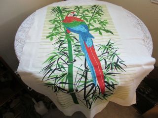 Vintage Sb Printed Textile.  Parrot.  Bagshaws Of St.  Lucia West Indies