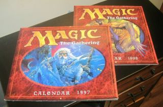 (2) Vintage Magic The Gathering Calendars 1997 1998