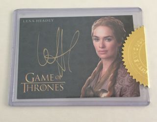 Game Of Thrones Autograph Card - Lena Headey As Queen Cersei Lannister Gold Seal