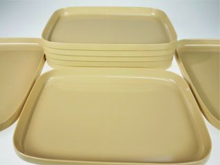 8 Beige Oblique Melmac Melamine Plates Trays Platter Dinnerware By Pmc Retro
