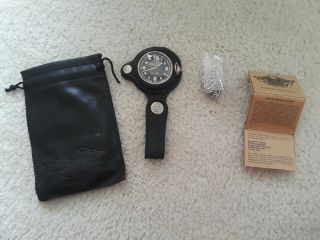 Harley Davidson Pocket Watch Black Biker Fob Oem 99628 - 94v Vintage Belt Loop